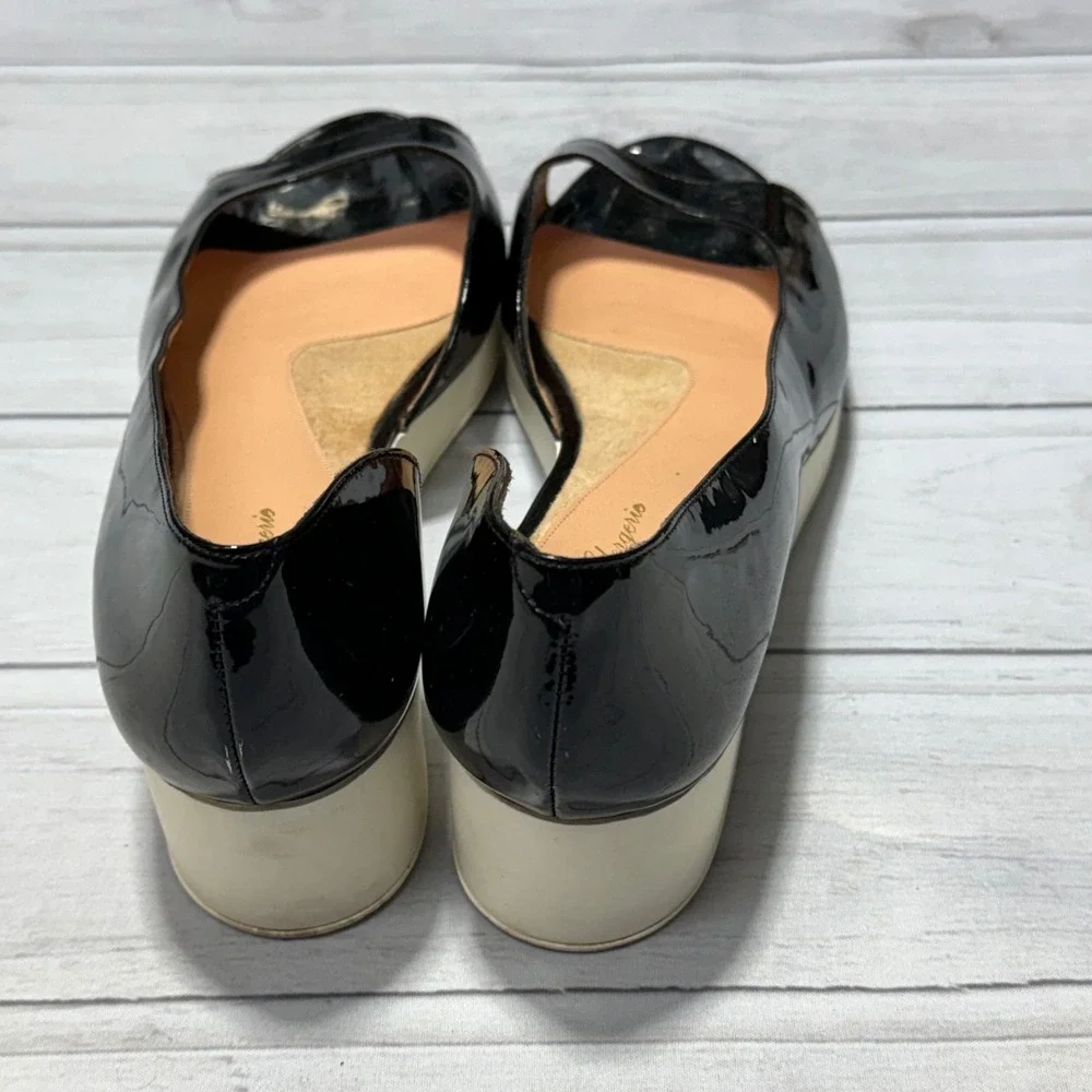 Robert Clergerie Wedge Sandals Women 41.5 US 11 Black Patent Leather France